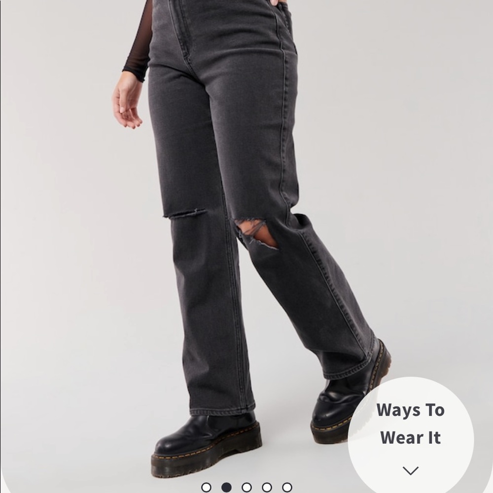 Black Hollister High Rise Dad Jeans